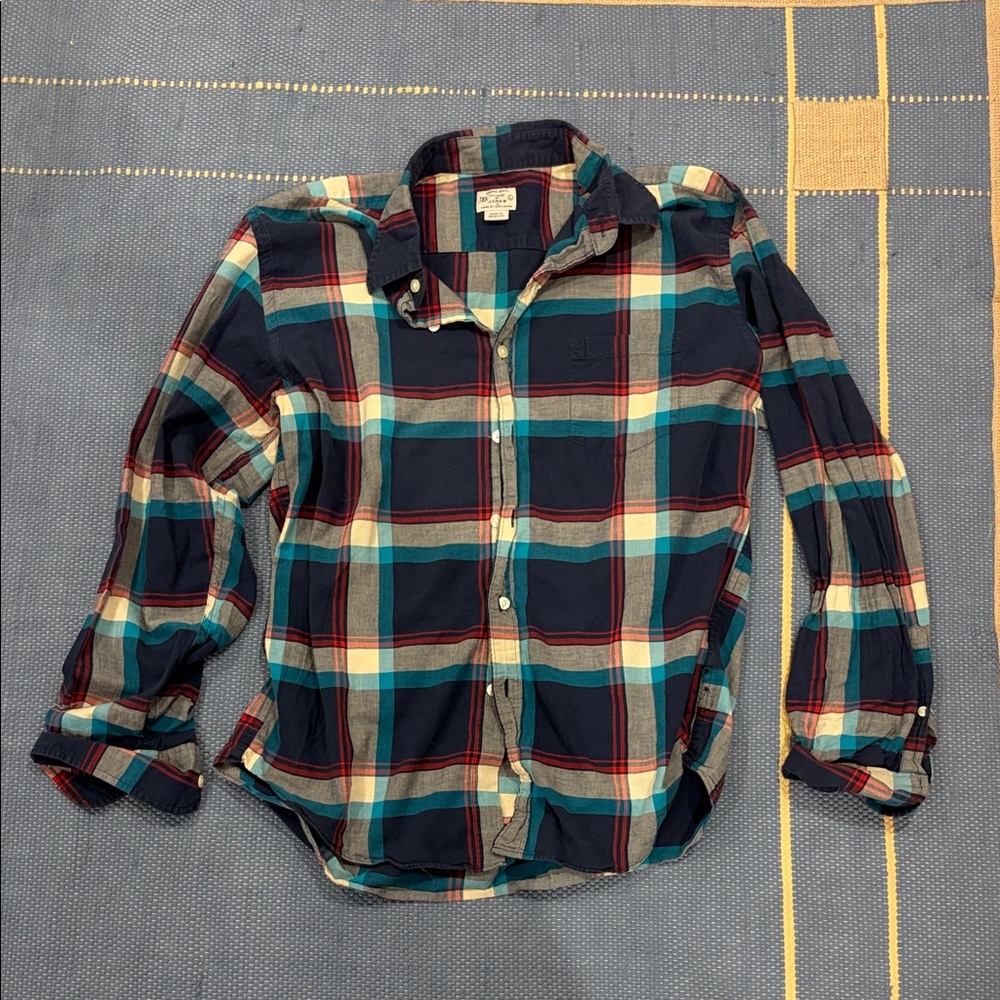 J Crew Madras Plaid Button-Up Shirt
